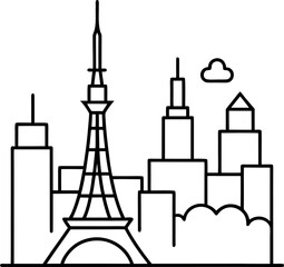 silhouette of the eiffel tower