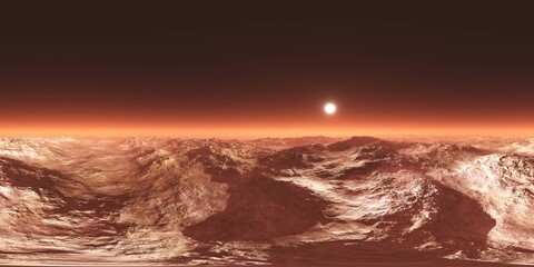 Mars, HDRI, environment map , Round panorama, spherical panorama, equidistant projection, 360 high resolution panorama, 3d rendering