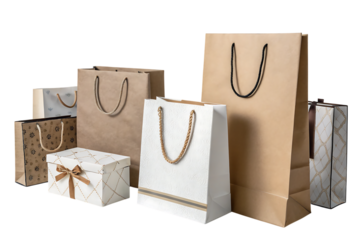 Various sizes and styles of paper shopping bag design ideas