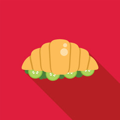 Croissant filled with cucumber slices creating a healthy and tasty snack option