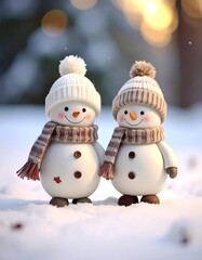 Two snowmen in winter wonderland (1)