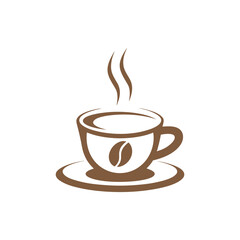 Hot Coffee Cup Icon Illustration