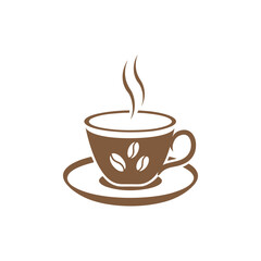 Hot Coffee Cup Icon Illustration