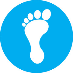 footprint icon blue isolated