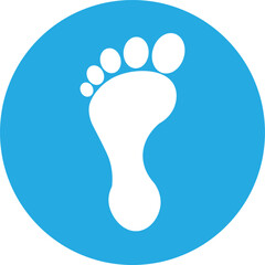 footprint icon blue isolated