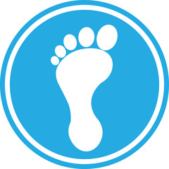 blue foot print button
