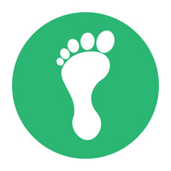 footprint icon green isolated