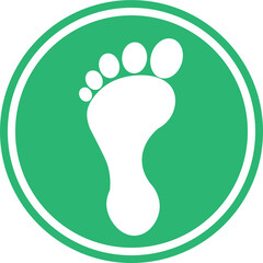 green foot print button