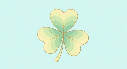 Explore a Vibrant Green Shamrock Design on Soft Blue Background for St Patricks Day