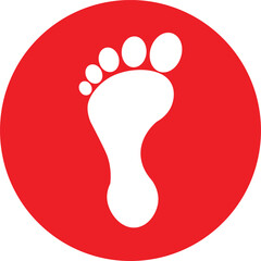 footprint icon red isolated