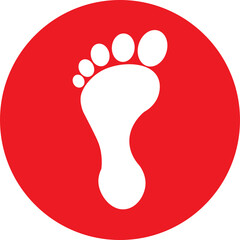 footprint icon red isolated