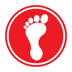 red foot print button