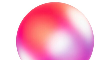 Fototapeta premium Abstract easter egg with vibrant pink and orange watercolor paint swirls on white background