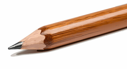 Obraz premium Sharpened Wooden Pencil with Graphite Lead on White