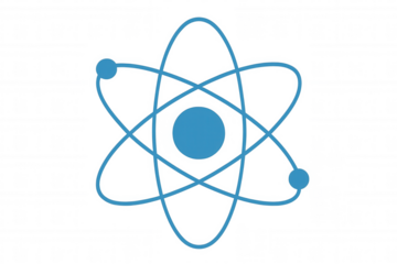 Atom molecular model showing electrons orbiting nucleus, representing science, physics, and atomic energy concepts