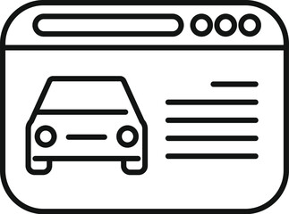 Browser window displaying car information, ideal for car rental, online dealerships, or automotive websites