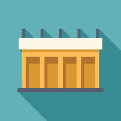 Industrial building with loading docks and flat roof, representing warehouse, factory, or distribution center