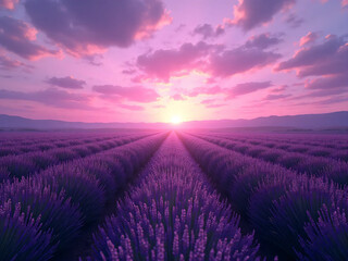 Obraz premium Lavender Sunset Fields
