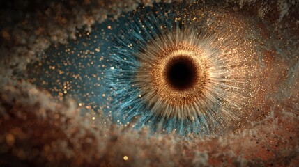 A mesmerizing close-up of an eye, showcasing intricate patterns and colors in stunning detail, evoking a sense of wonder.
