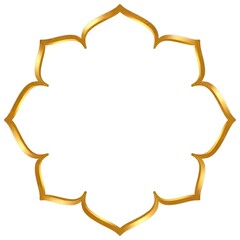 Obraz premium Elegant Golden Floral Frame: Decorative Design Element