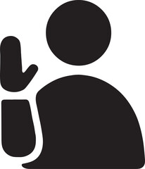 Silhouette vector of legal witness icon, courtroom and testimony EPS file.