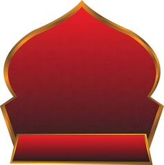 Obraz premium Elegant Red and Gold Decorative Frame: Perfect for Design Projects