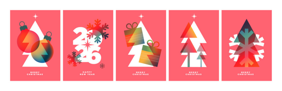 Christmas and New Year Greeting Cards. Vector illustration concepts for background, greeting card, party invitation card, website banner, social media banner, marketing material. - Powered by Adobe