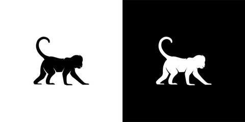 Monkey Silhouette. animals. vector illustration