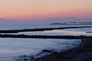 Fototapeta premium Beautiful scenery of the sea and Diamante village in Cosenza, It