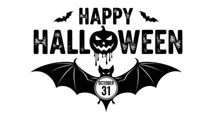 Spooky Halloween Graphic: A festive graphic showcases the holiday's essence with a jack-o'-lantern, bats, and the date, offering a glimpse of the night's frightful fun.