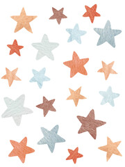 Watercolor stars clipart in pastel colors. Perfect for nursery wall art, kids room decor, stickers, scrapbooking and party design
