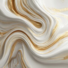 Fototapeta premium Elegant Abstract Marble Texture with White and Gold Swirls Ideal for Backgrounds and Design Projects