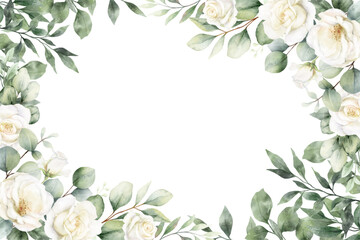 Watercolor flowers background vector for design.