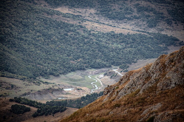 aerial view of mountains in the mountains