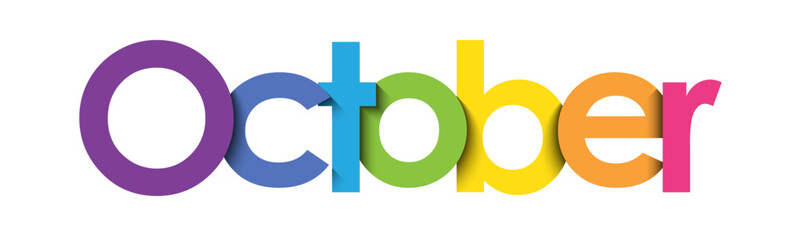 OCTOBER colorful vector typography banner