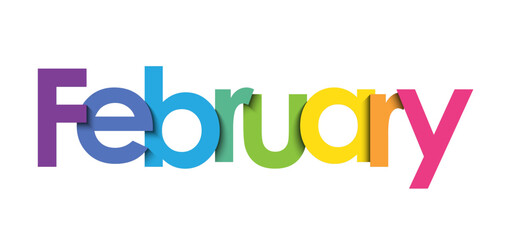 FEBRUARY colorful vector typography banner