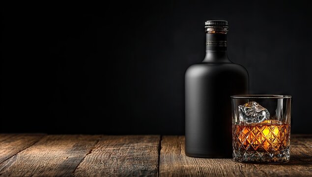 Dark alcoholic beverage still life