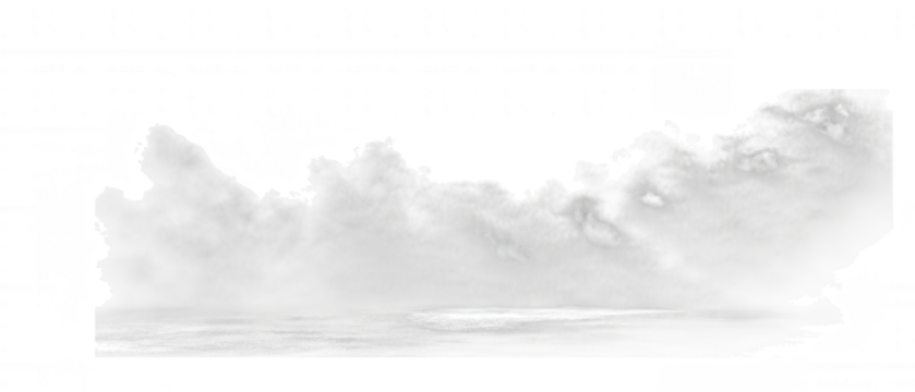 Dramatic stormy clouds and turbulent ocean waves isolated on transparent background