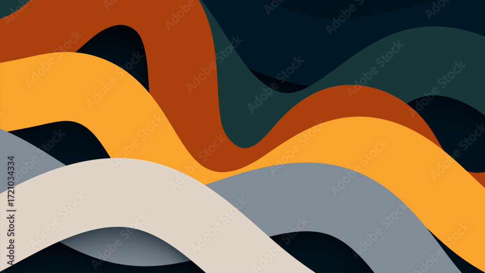 Wall mural colorful abstract wave vector background design