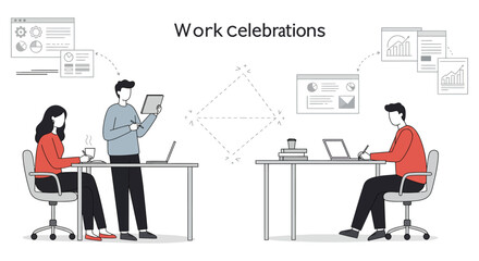 business collaboration at work colleagues collaborating on digital data enhancing strategic teamwork in an innovative workspace environment