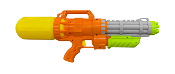 Side view colorful water gun isolated 