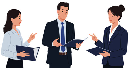 Business meeting review colleagues discussing reports in modern office promoting collaboration teamwork and effective communication for corporate growth