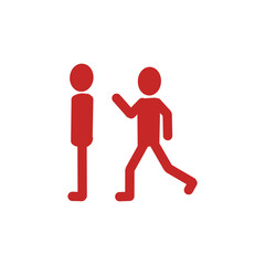 One Person Standing, Another Approaching Icon / 立つ人と歩いて近づく人のアイコン
