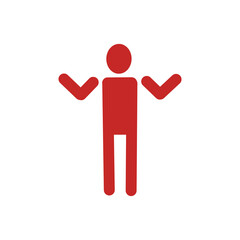 Person icon shrugging with raised hands / 両手を上げて困惑する人のピクトグラム