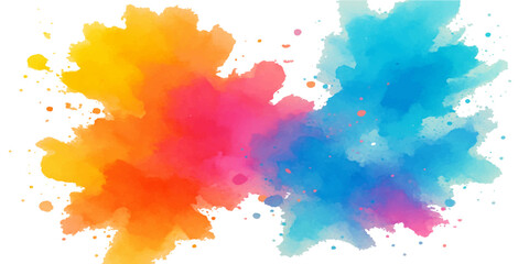 Abstract colorful watercolor painting with ink splashes, a vibrant paper texture, and artistic brush strokes