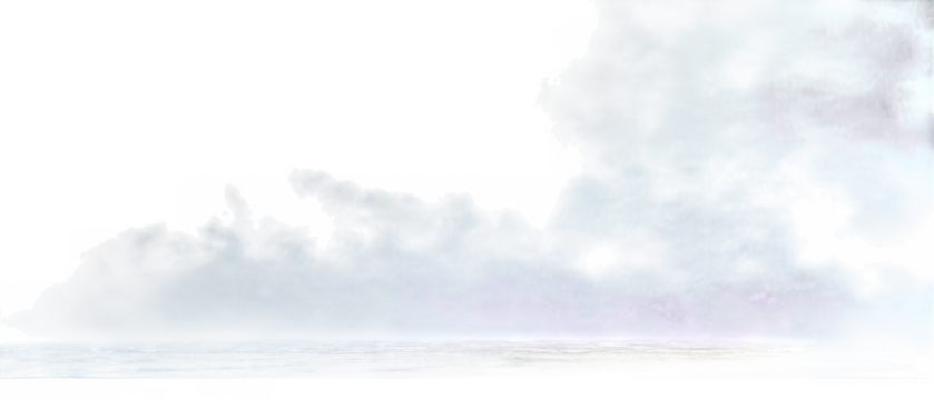 Abstract dark landmasses over a shimmering water surface isolated on transparent background