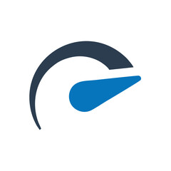 Speed test internet measure. Speedometer icon fast upload download rating. Quick level tachometer accelerate