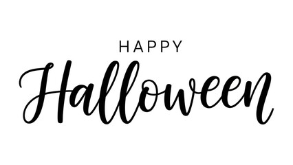 Happy Halloween: A striking hand-lettered greeting for Halloween, the phrase Happy Halloween is presented in an elegant script, perfect for evoking the festive spirit of the season.