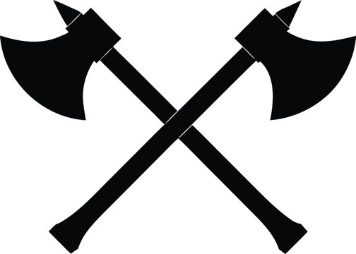 crossed black axes on white background clip art preview