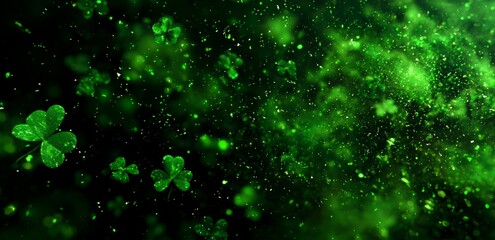 St. Patrick's Day Background with Green Clovers